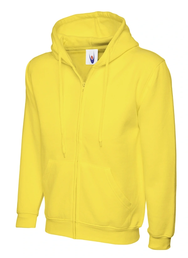 Yellow Full zip Hooded Sweatshirt