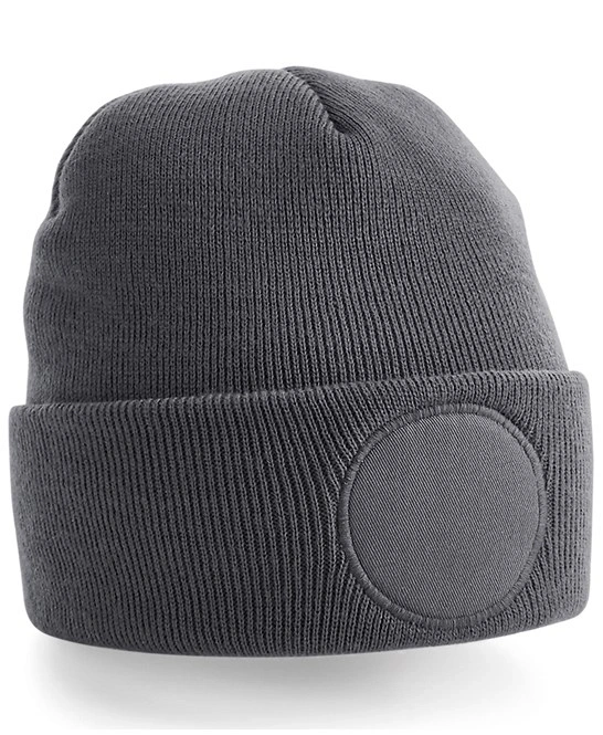 Graphite Grey Circular Patch Beanie