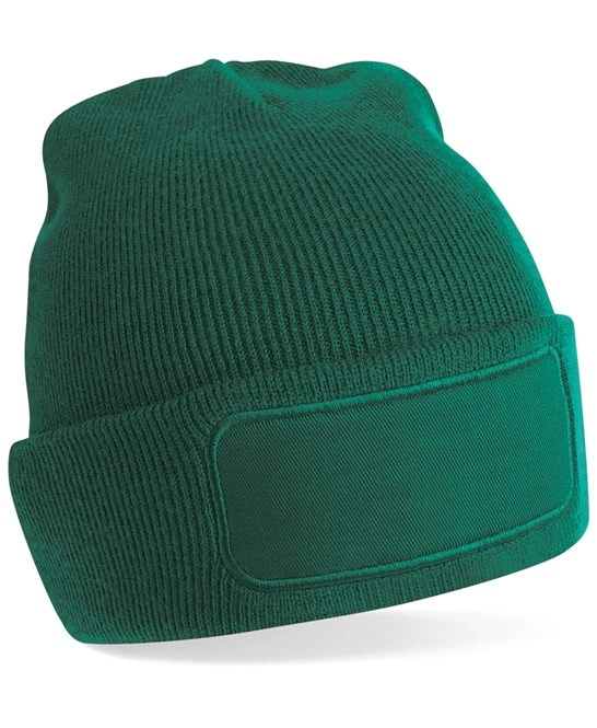 Bottle Green Rectangle Patch Beanie