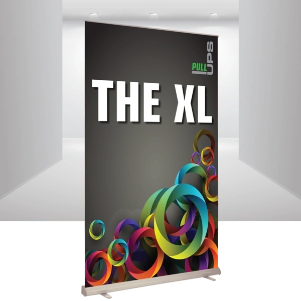 A Huge Roller Banner Display Standing 3 Metres Tall