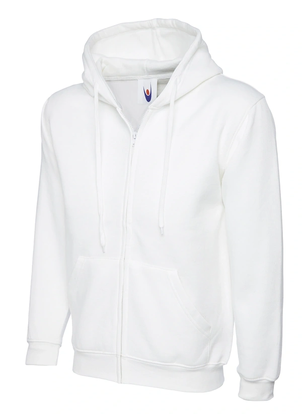 White Full zip Hooded Sweatshirt