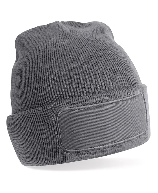 Graphite Grey Rectangle Patch Beanie