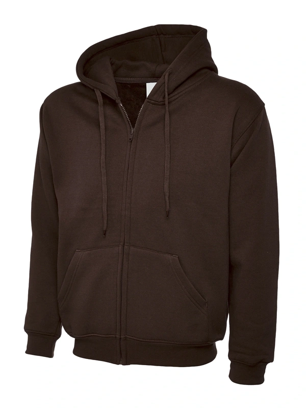 Brown Full Zip Hooded Sweatshirt