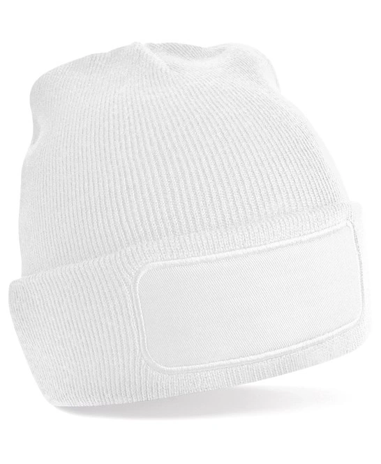 White Rectangle Patch Beanie