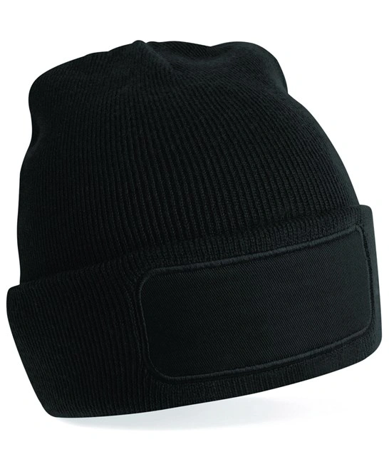 Black Rectangle Patch Beanie