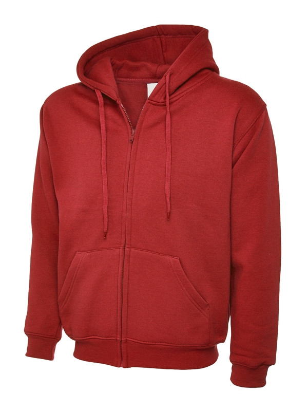 Red Full zip Hooded Sweatshirt