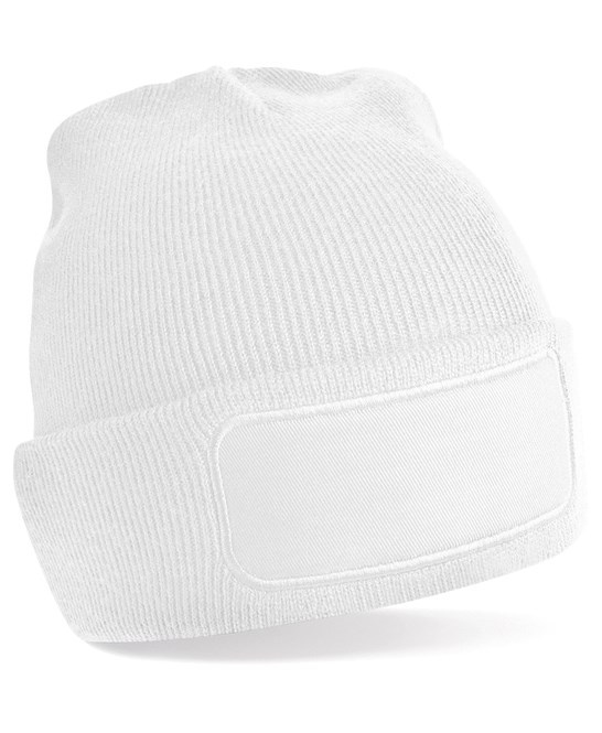 White Rectangle Patch Beanie